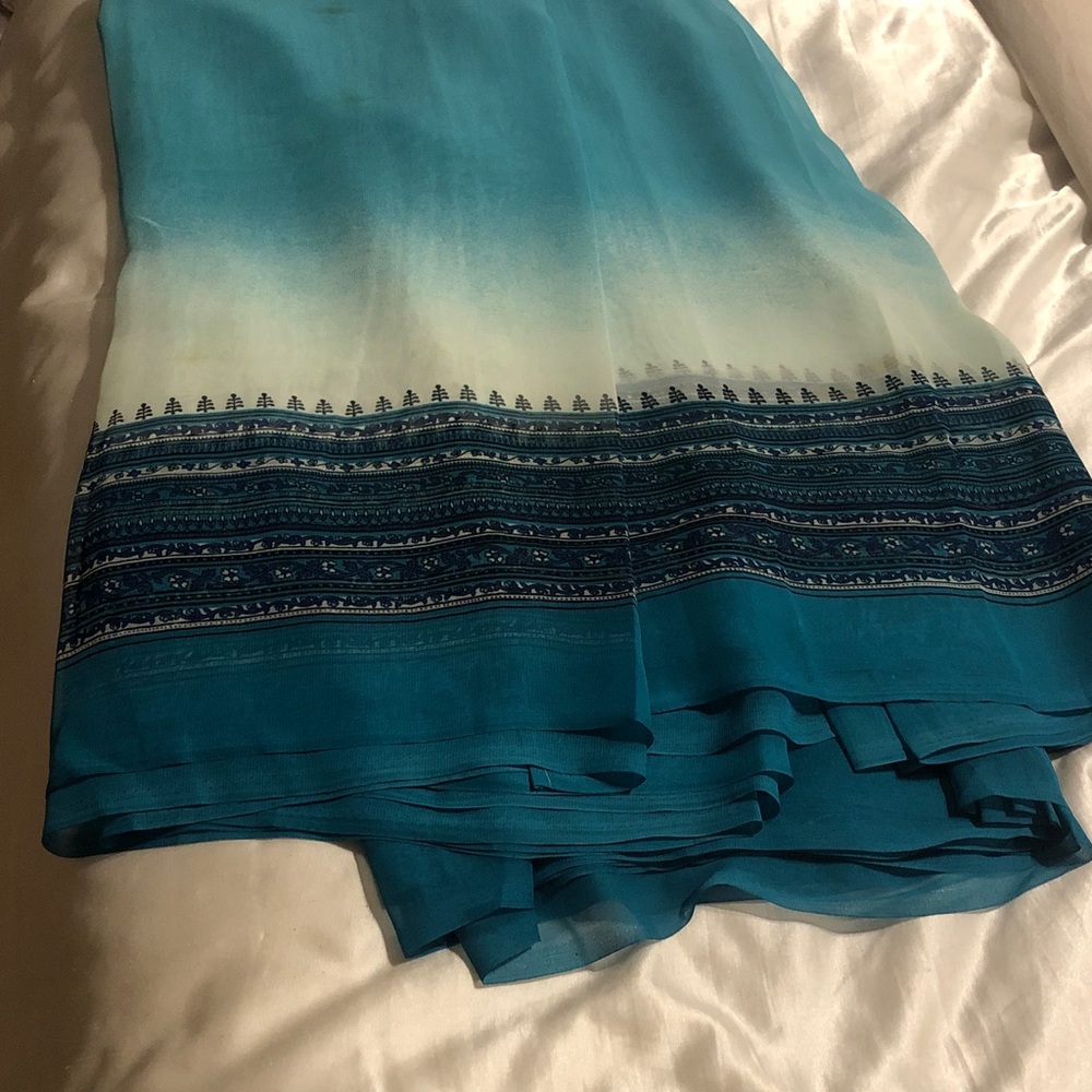 Teal Ombre Printed sari